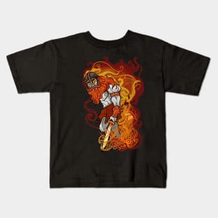 Raging Inferno: Fire Giant Surtr Design Kids T-Shirt